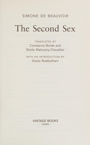 Simone de Beauvoir, Constance Borde, Sheila Malovany-Chevallier: Second Sex (2011, Penguin Random House)
